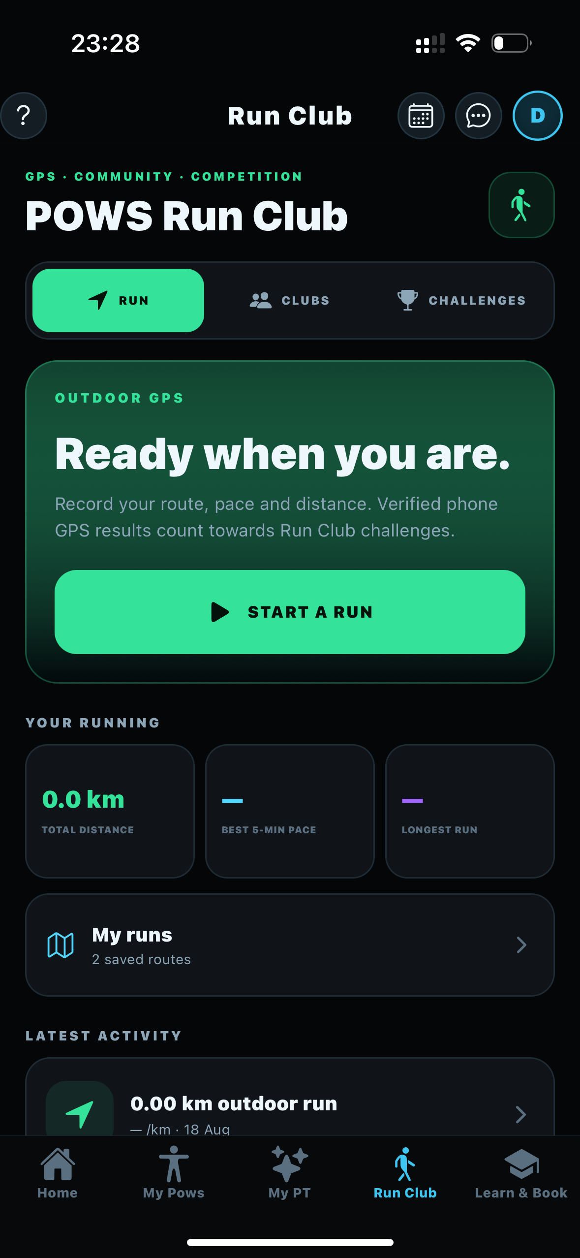 GPS run tracking in POWS Run Club
